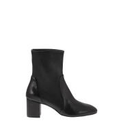 STUART WEITZMAN StuartWeitzman弹力皮革女靴60mm粗跟 黑色 41