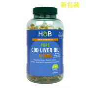 英国HBcod liver oil深海鱼油软胶囊鳕DHA 鱼油240粒 HA 鱼油