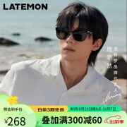 浪特梦（Latemon）24年周翊然新款太阳镜女大框遮阳百搭偏光板材墨镜男T30143 亮黑镜框单灰镜片-A