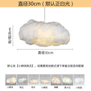 云朵灯吊灯装饰创意个性奶茶店儿童服装店铺幼儿园网红游乐场云彩 长30cm宽18cm白光暖光请备注