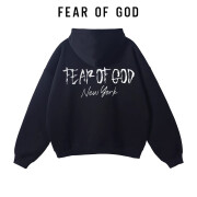 FEAR OF GOD ESSENTIALS官i方旗艦i店FEAR OF GOD复线ESSENTIALS纽约限定连帽卫衣 黑色-加绒款 M