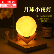 聚宝山diy绘画星空月球小夜灯氛围生日礼物卧室夜用星球灯创意拍照装饰 DIY月球灯【12CM+支架+工具】