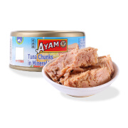 雄鸡标（AYAM BRAND） 泰国进口 矿泉水浸金枪鱼块罐头  吞拿鱼罐头100g