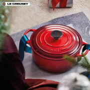 酷彩（Le Creuset）珐琅锅铸铁20/22/24cm圆形锅汤锅焖蒸炖煮通用煲汤多功能微压进口 【3-5口之家】红色 24cm