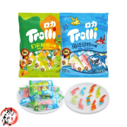 口力（Trolli）幻彩蜥蜴海洋动物橡皮糖105g水果软糖儿童QQ糖零食 海洋动物软糖100g*2袋