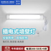 拉伯塔出租屋免接电led直插式墙壁灯家用客厅卧室床头挂墙长条灯照明灯 10W白光【0.3米】 【安装包+1.8米插头线】