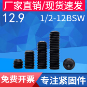 冰能1/2-12 高强度12.9级BSW英制凹端内六角紧定螺丝 UNC美制无头螺钉 12#-24*3/16（50只）凹端