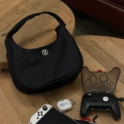 LULU新款潮LululemonMiniShoulderBag4L单肩包腋下包饺子包牛角包 8807#黑色