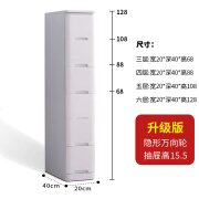 谷屿季实木夹缝柜收纳五柜20冰箱侧边柜厨房缝隙抽屉床边窄超窄小型 20宽 经典白 3个