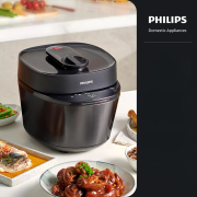 飞利浦（PHILIPS）电压力锅家用高压锅全自动多功能智能预约5L大容量用 黑色