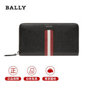 巴利（BALLY）新年礼物钱包新款男士长款钱包牛皮简约风手拿钱夹多卡位 6218049 黑色