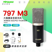 北京797AUDIO M3大震膜电容麦克风录音配音书CV直播K歌翻唱人声话筒吉他弹唱喜马拉雅有声小说 797 M3+赠品