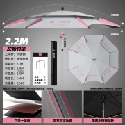 刘志强钓鱼伞2024新款钓伞新型遮阳伞户外太阳伞钓鱼专用大雨伞 2.2米 [不锈钢伞杆/不惧风雨]灰