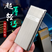 ZORRO新款佐罗ZORRO充气气体打火机 创意个性超薄复古定制刻字DIY礼物 银拉丝单机