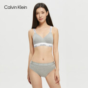 Calvin Klein内衣【JENNIE同款摩登引力带】女可拆垫无钢圈三角杯文胸QF7059 灰色EP7A S