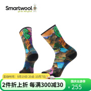 SMARTWOOL徒步轻量减震印花中筒袜美利奴羊毛袜户外袜2264 宝石粉 L89 M（适合脚码38-41）