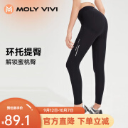 MOLY VIVI魔力薇薇经典凉感裤F3魔力裤收腹提臀鲨鱼裤打底瑜伽裤女molyvivi 暗夜黑 均码-M