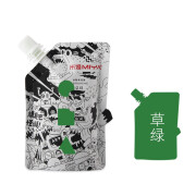 米娅（MIYA）怪诞水粉颜料袋装100ml 便携水粉画颜料补充装 替换装果冻颜料 三页面 草绿