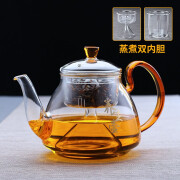 逸集 耐热玻璃煮茶壶全玻璃蒸汽喷淋式煮茶器电陶炉家用加厚茶具套装 01款长嘴单壶 1100ml