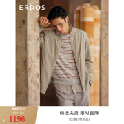 ERDOS 春夏轻便条纹微皱面料休闲简约时尚男夹克外套 浅抹茶 170/92A/M