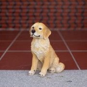 慧祥仿真柴犬落地摆件花园庭院装饰动物摆件仿真八哥金毛狗狗模型摆件 金毛（长25宽17高30厘米）