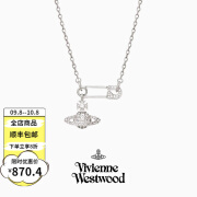 薇薇安·威斯特伍德（Vivienne Westwood）新款西太后珍珠项链毛衣链经典土星别针锁骨链明星同款送女友老婆 银色--土星别针锁骨链