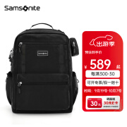 新秀丽（Samsonite）初高中生书包学生双肩背包时尚中大学生抗菌背包\NW4 黑色