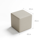 戴梵登（Daifandeng）早教学校培训机构休息区休闲沙发简约工作室无靠背接待等候长条凳 方凳(玉米白)