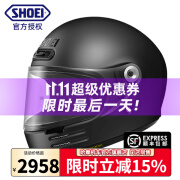 SHOEI复古全盔glamster摩托车头盔男女机车四季巡航安全帽3C冬季全盔 MATTE BLACK 哑黑 XL（建议61cm-62cm）