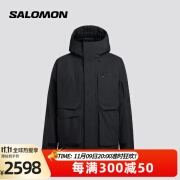 萨洛蒙（Salomon）男女款 户外运动潮流休闲舒适保暖羽绒服 OUTLIFE WP DOWN JK 深黑色 C23740 M