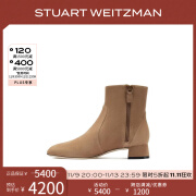 STUART WEITZMAN/SW VIVIENNE 35 ZIP BOOTIE 早秋优雅粗低跟侧拉链短靴女靴