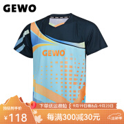 GEWO乒乓球服短袖F11繁星捷沃男女款球衣杰沃比赛训练运动服2024新款 F11 蓝色 XL