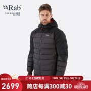 RabIn Alpine男士800蓬鹅绒科技面料羽绒服运动连帽舒适保暖QDB-27 黑灰色/BLA M