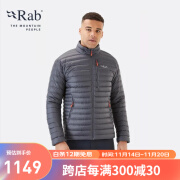 Rab 男士700蓬运动羽绒Microlight防泼水防撕轻量羽绒服403g QDB-16 石墨灰-GRH M