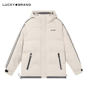 LUCKY BRAND新款潮牌连帽棉服男冬季外穿厚款保暖外套时尚百搭抗寒大码棉衣