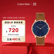 凯文克莱（Calvin Klein）CK手表简约款皮带中性腕表情侣手表生日礼物25200154