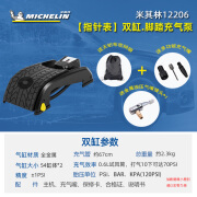 米其林（MICHELIN）汽车充气泵车载便携式轮胎打气泵车用小轿车专用电动打气筒加气泵 双缸脚踩【机械表盘】12206