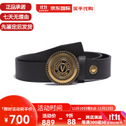 VERSACE JEANS COUTURE范思哲男士皮带皮革黑色V字徽章搭扣可裁剪腰带74YA6F0871627PK3 90cm