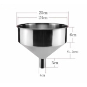 丹斯提尼加厚特大号漏斗 不锈钢漏斗 加油漏斗 大口漏斗 无磁钢漏 上口25CM下口4CM(过滤网)