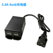 摩托狼电动手机车充电器usb 转换器48v60v72v电瓶车车载usb充手机充电器 5.8A 4usb充36-100v