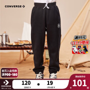 匡威（Converse）匡威童装男童保暖加绒长裤2023秋冬儿童针织休闲运动裤子儿童卫裤 正黑色(冬季加绒) 150/63(M)