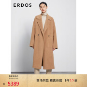 ERDOS 秋冬女无染色骆驼绒双面呢oversized直身版型大衣 砂岩 160/84A/M