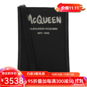 亚历山大.麦昆（ALEXANDER MCQUEEN）黑色布料迷你 Edge 女士单肩斜挎包 进口包袋 Black TU