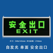 浙安广消自发光指示牌安全出口消防应急疏散标志灯夜光超亮荧光悬挂式吊牌 薄款(单面正向)自发光牌