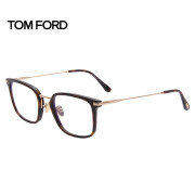 汤姆.福特（TOM FORD）中性款光学镜架黑色玳瑁色方框近视镜金色镜腿5747DB  052 54MM