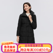 波司登（BOSIDENG）2022新款波司登女简约中厚中长款显瘦翻领鹅绒服 黑色 8056 170/92A