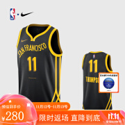 NIKE耐克NBA-勇士汤普森速干球衣男篮球服无袖运动背心DX8502-010 黑色 2XL