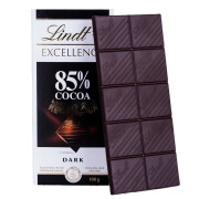 瑞士莲Lindt黑巧克力排块特醇排块85%可可 瑞士莲巧克力黑巧克力 瑞士莲特醇排装85%可可黑巧100克