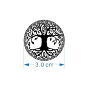 科茵格创意个性花纹图案财富之树丰盛树荷鲁斯之眼金属贴纸手机背贴装饰 生命之树3cm银色