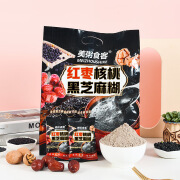 美粥食客黑芝麻桑椹粉可搭黑芝麻+黑枸杞+黑桑葚+黑米+黑豆燕麦山药五黑粉 新红枣核桃黑芝麻糊500g独立小包